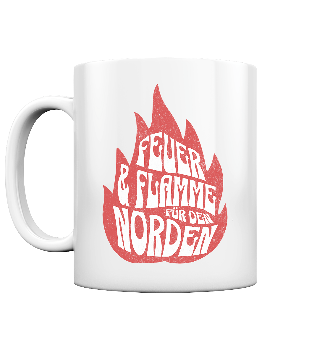Feuer und Flamme für den Norden - Tasse glänzend - Kiebitzdelle