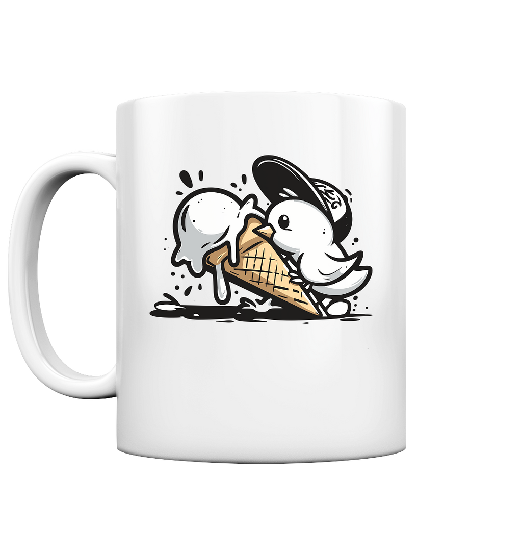 Möwe Küken mit Eis Street Art - Tasse glänzend - Kiebitzdelle