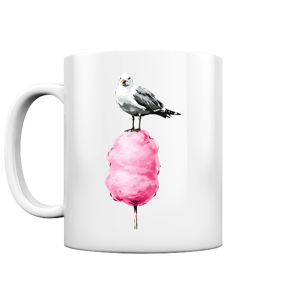 Möwe auf Zuckerwatte - Tasse glänzend - Kiebitzdelle