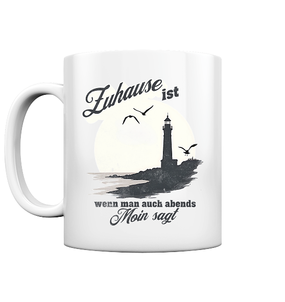 Moin Spruch Zuhause - Tasse glänzend - Kiebitzdelle