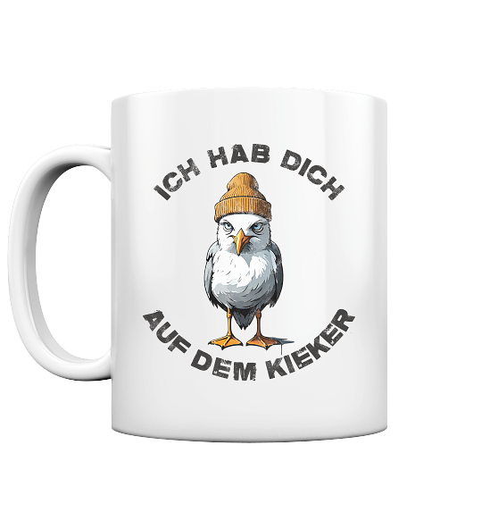 Ich hab Dich auf dem Kieker Möwe Spruch - Tasse glänzend - Kiebitzdelle