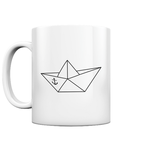 Papierschiff Papierboot Origami - Tasse glänzend - Kiebitzdelle