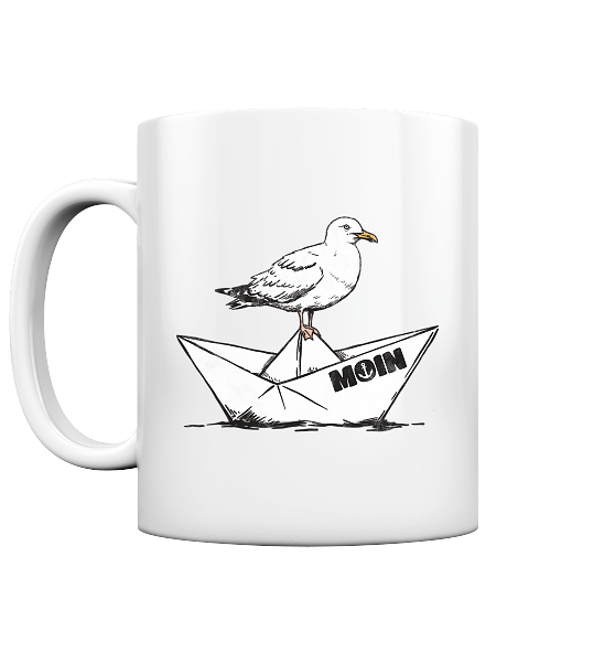Papierschiff Möwe Moin - Tasse glänzend