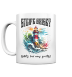 Steife Brise gibt’s bei uns gratis Leuchtturm Spruch - Tasse glänzend - Kiebitzdelle