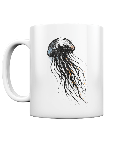 Street Art Qualle - Tasse glänzend