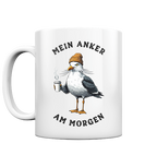 Mein Anker am Morgen Kaffee Möwe - Tasse glänzend - Kiebitzdelle