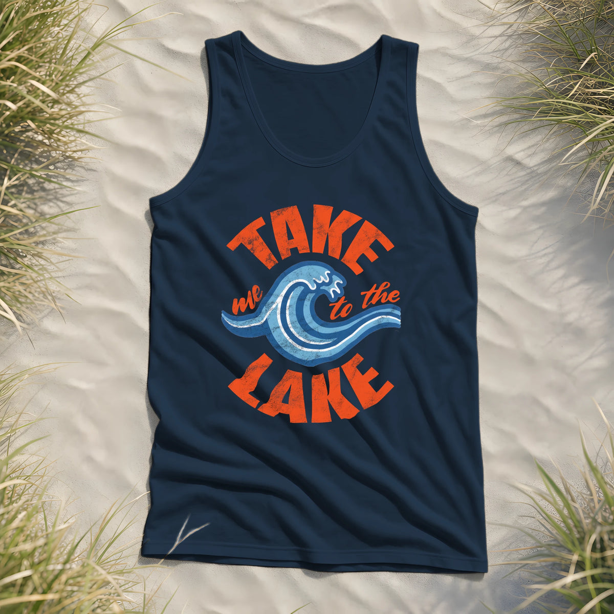 Take me to the Lake - Herren Tank-Top - Navy - Küstenmode von Kiebitzdelle