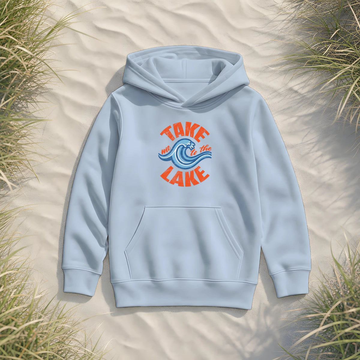 Take me to the Lake - Kinder Bio Hoodie - Blue Soul - Küstenmode von Kiebitzdelle