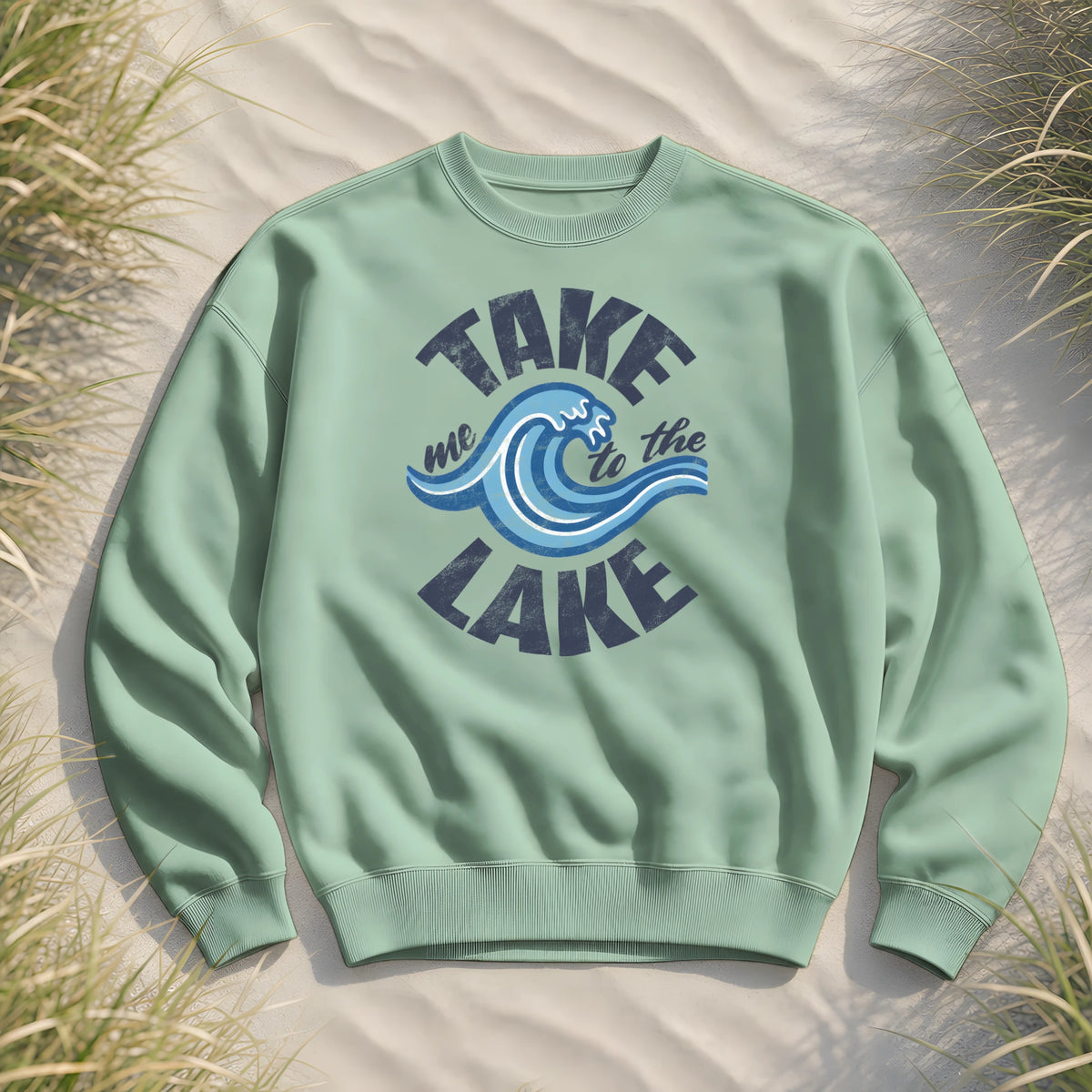 Take me to the Lake - Unisex Bio Pullover - Misty Jade - Küstenmode von Kiebitzdelle