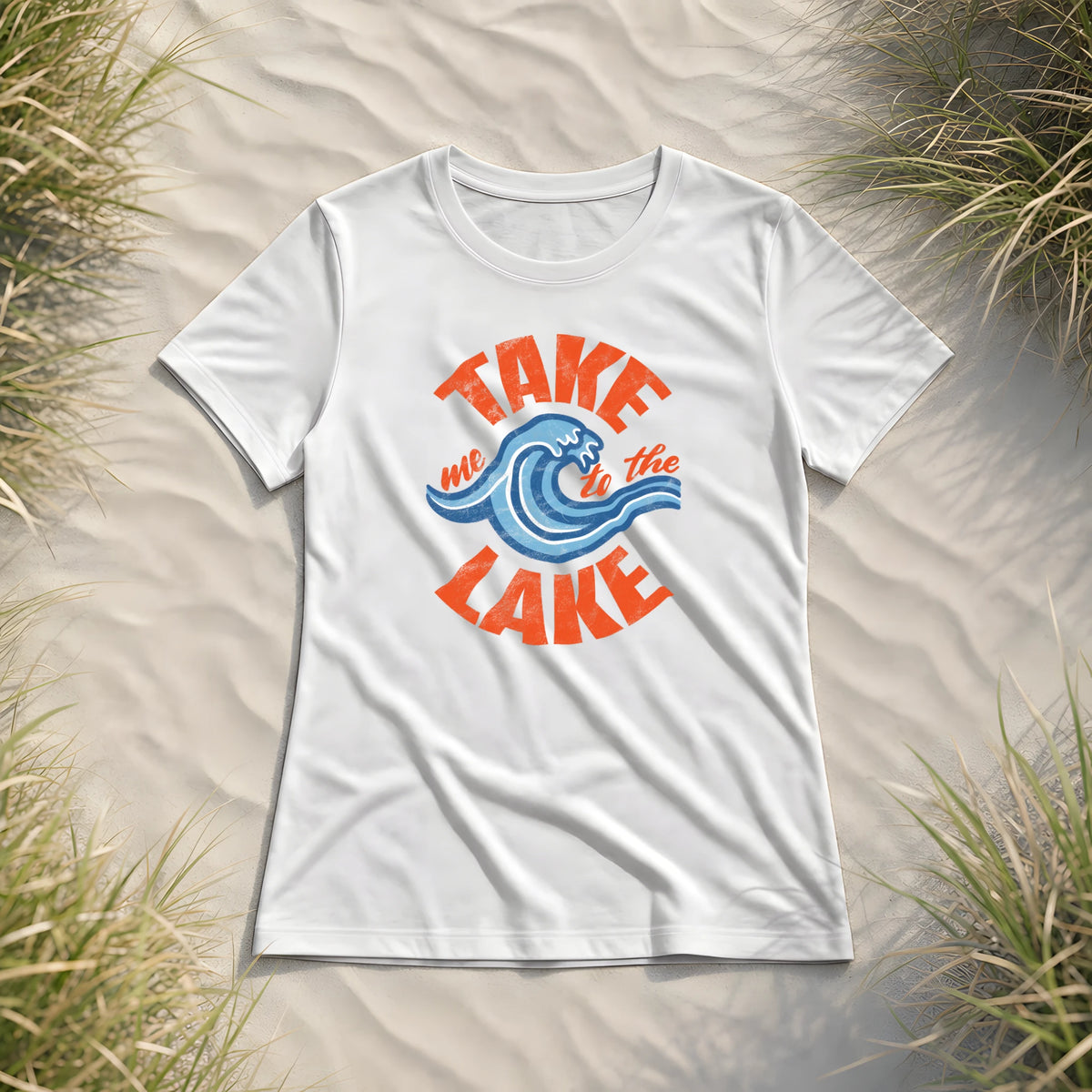 Take me to the Lake - Damen Premium Bio Shirt - White - Küstenmode von Kiebitzdelle