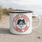 Letztes sauberes Camping Shirt - Emaille Becher - White - Küstenmode von Kiebitzdelle