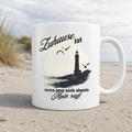 Moin Spruch Zuhause - Tasse glänzend - White glossy - Küstenmode von Kiebitzdelle