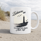 Moin Spruch Zuhause - Tasse glänzend - White glossy - Küstenmode von Kiebitzdelle