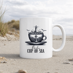 Need a cup of sea - Tasse glänzend - White glossy - Küstenmode von Kiebitzdelle