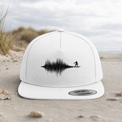 Soundwave Schallewelle Surfer Equilizer - Premium Snapback Cap - White / Green - Küstenmode von Kiebitzdelle