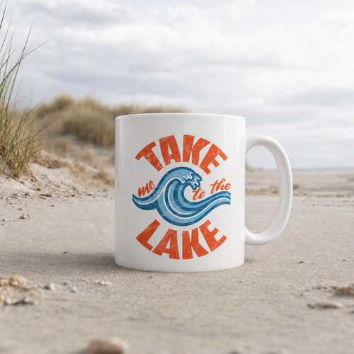 Take me to the Lake - Tasse glänzend - White glossy - Küstenmode von Kiebitzdelle