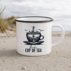 Need a cup of sea - Emaille Becher - White - Küstenmode von Kiebitzdelle
