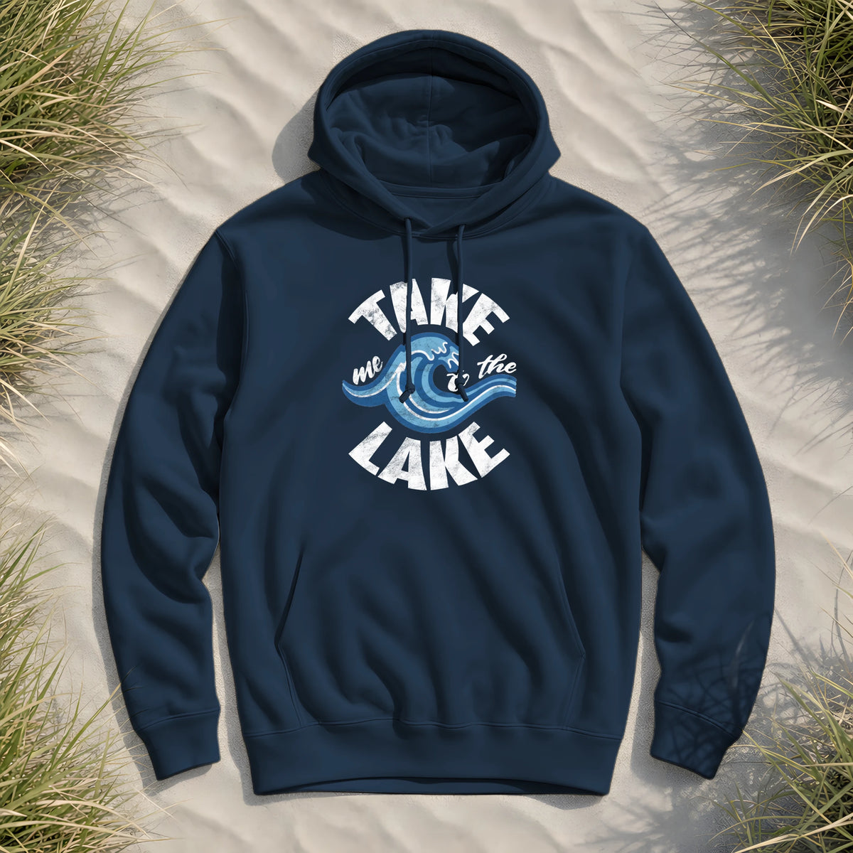 Take me to the Lake - Herren Bio Hoodie - Navy - Küstenmode von Kiebitzdelle