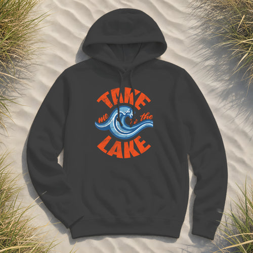 Take me to the Lake - Damen Bio Hoodie - Black Pure - Küstenmode von Kiebitzdelle