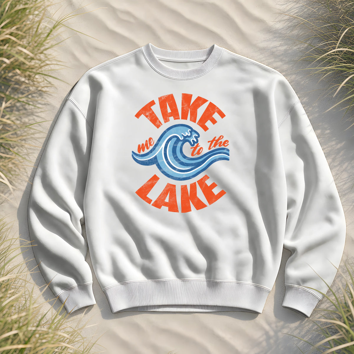 Take me to the Lake - Unisex Bio Pullover - White - Küstenmode von Kiebitzdelle