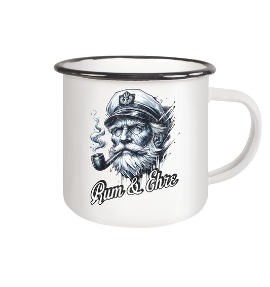 Rum und Ehre Kapitän - Emaille Becher