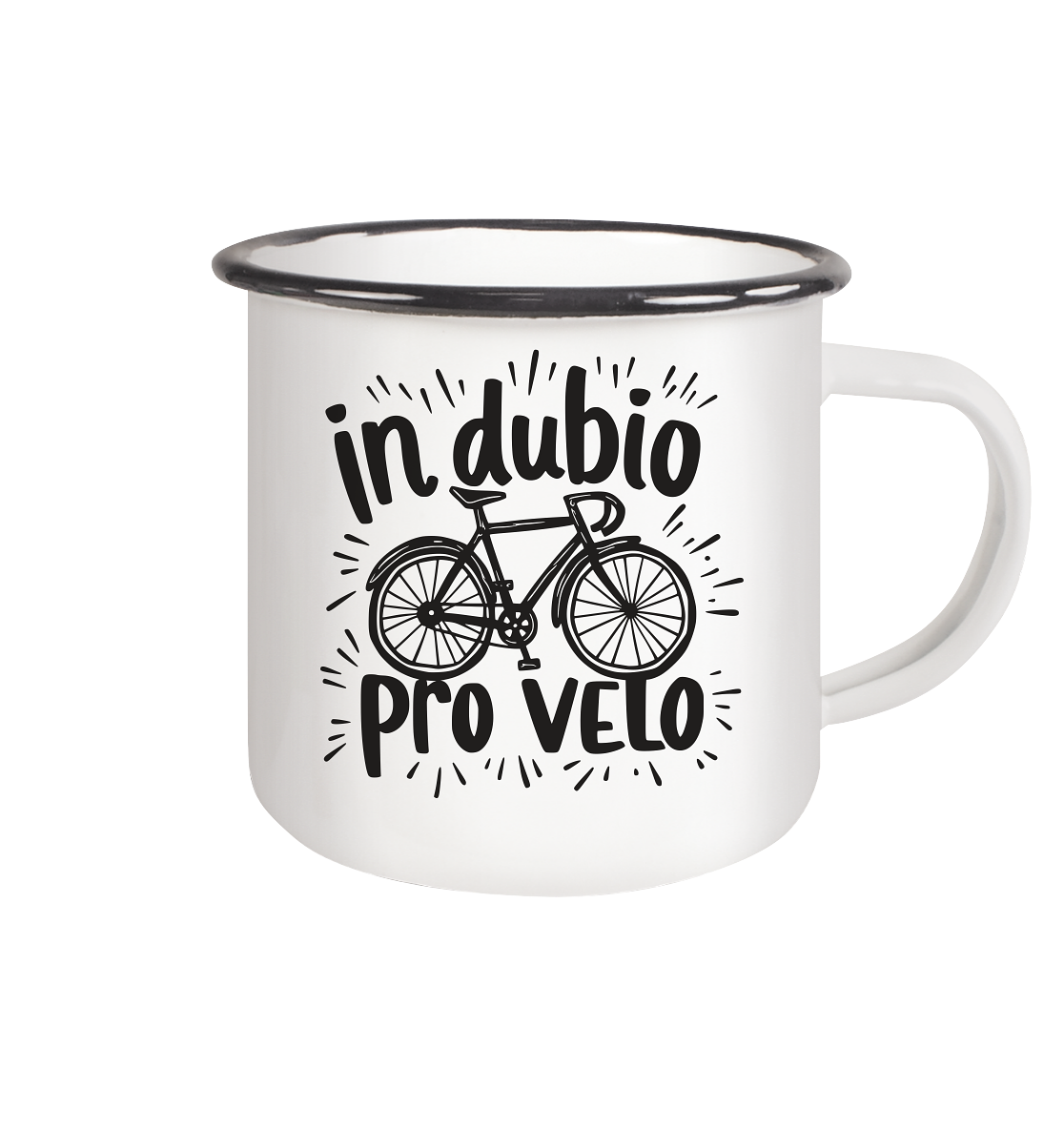In dubio pro velo Fahrrad Spruch - Emaille Becher