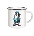 Hipster Pinguin Waddle On - Emaille Becher - Kiebitzdelle