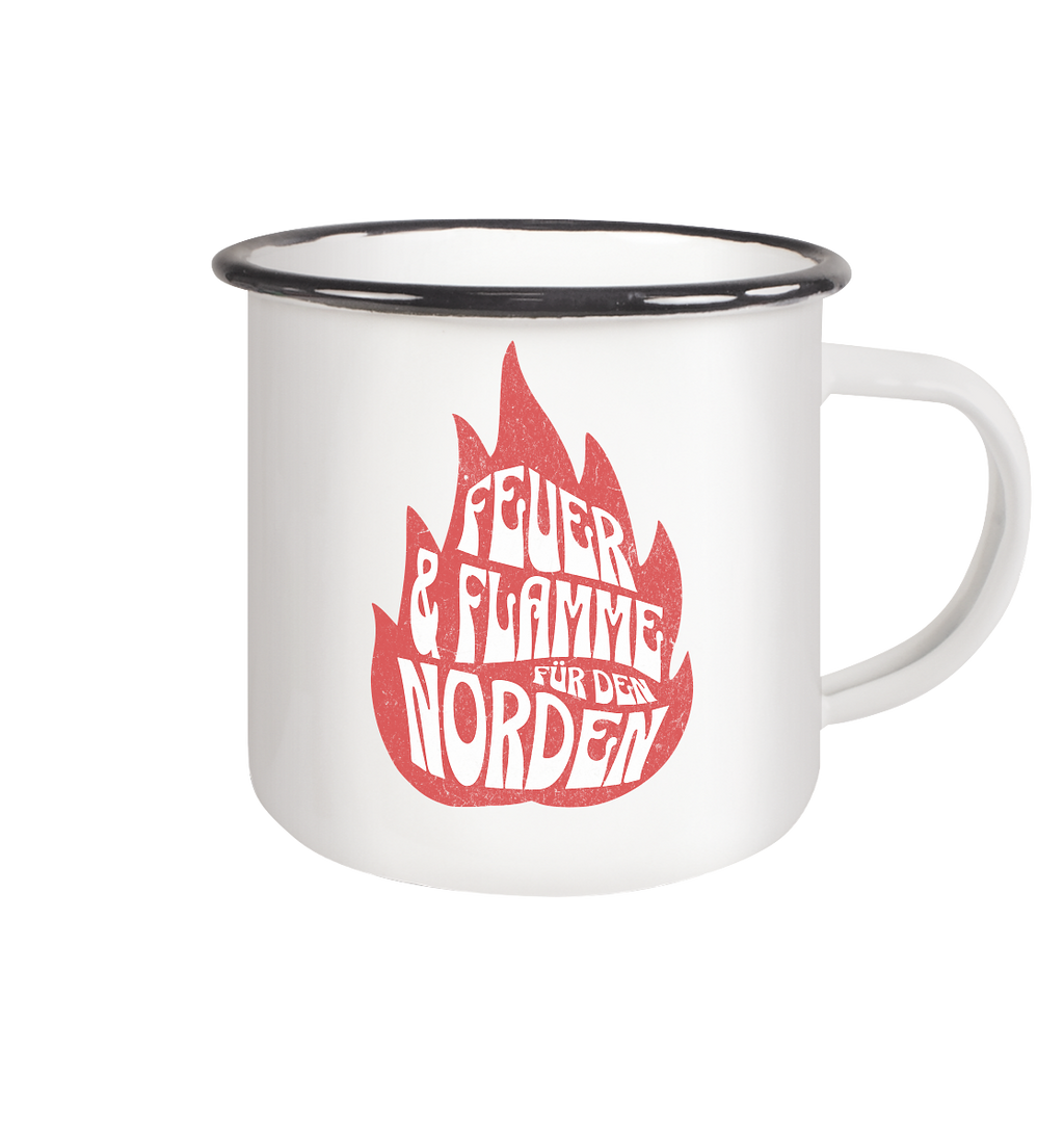 Feuer und Flamme für den Norden - Emaille Becher - Kiebitzdelle