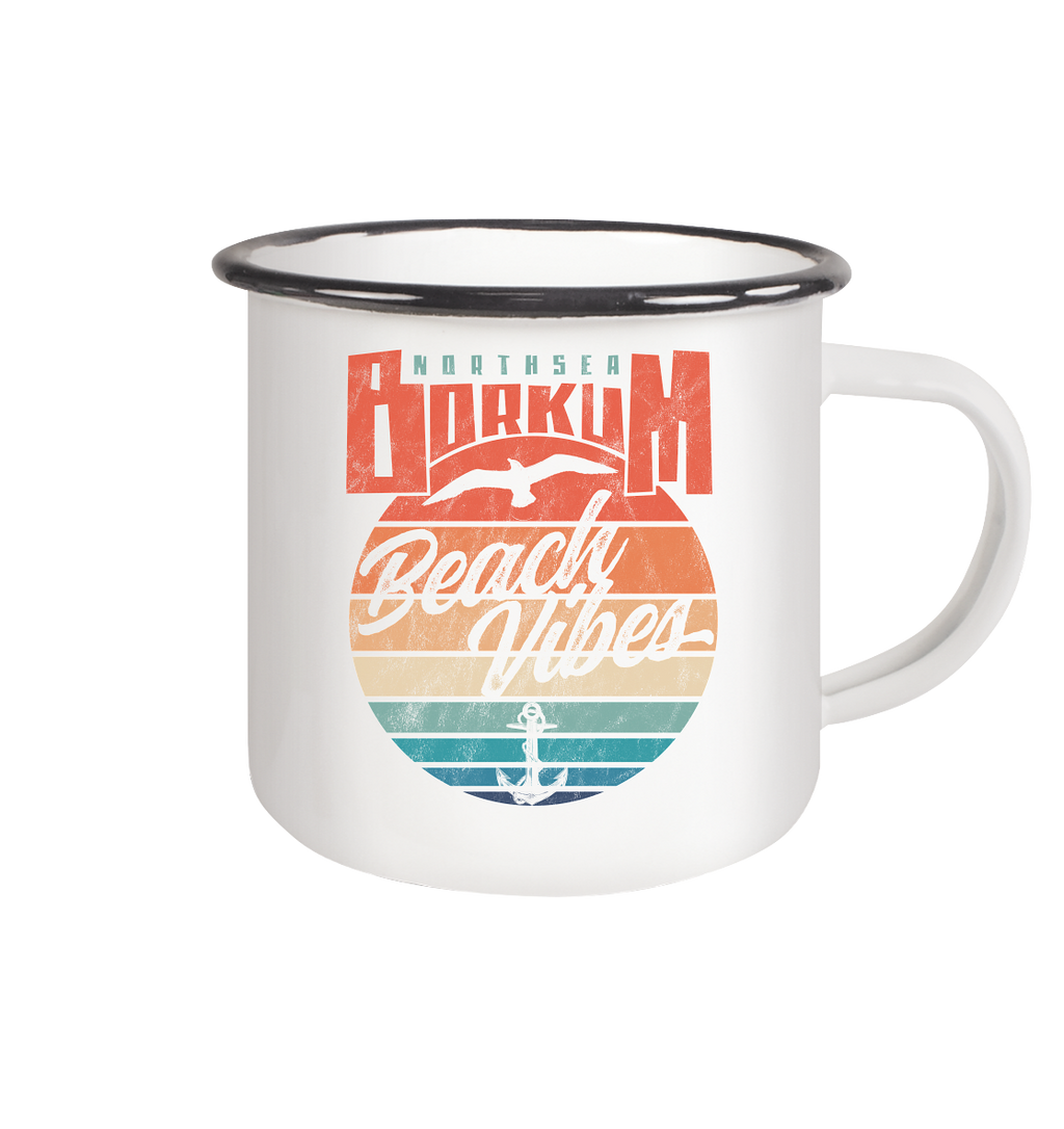 Borkum Beach Vibes - Emaille Becher - Kiebitzdelle