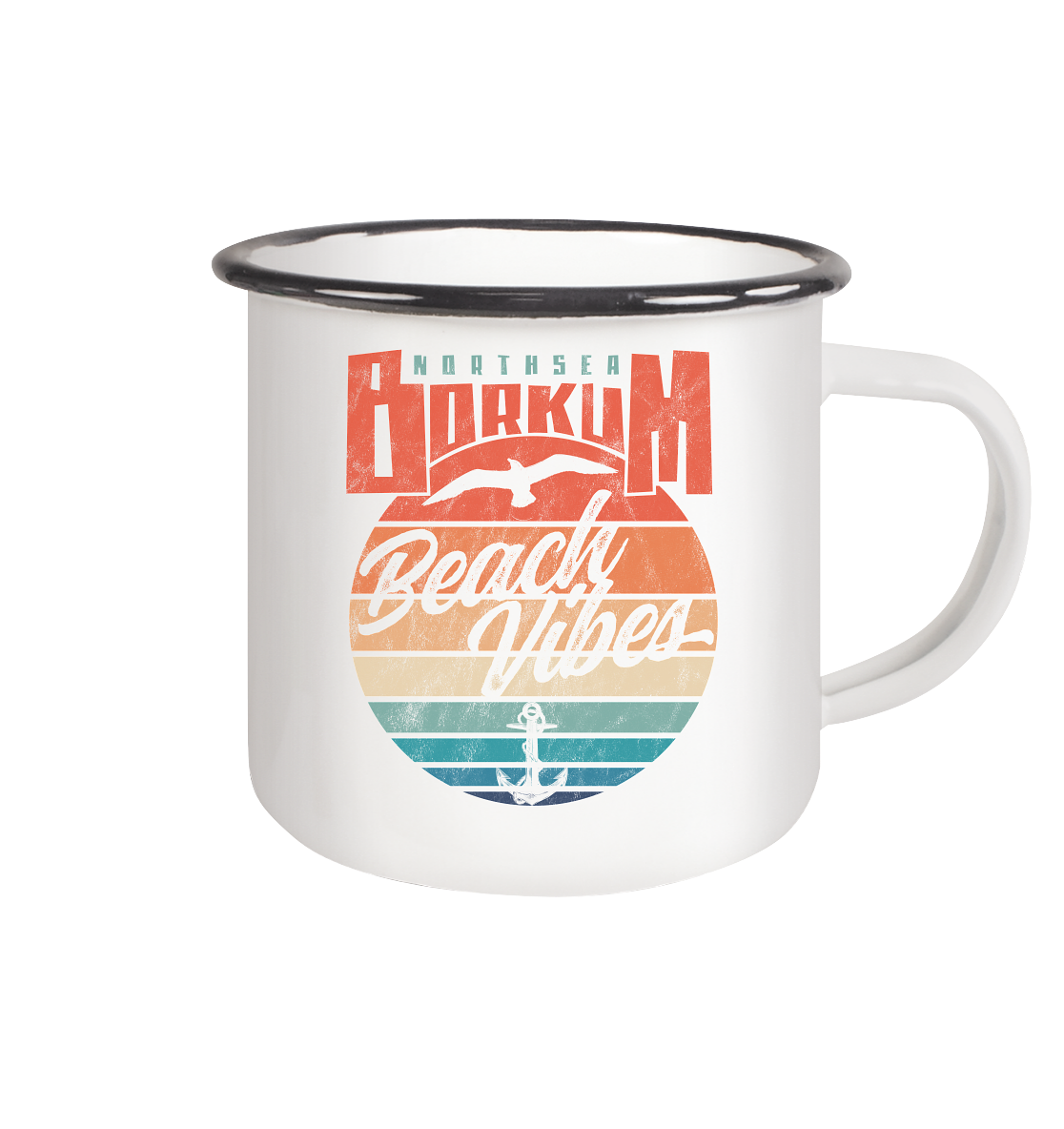 Borkum Beach Vibes - Emaille Becher - Kiebitzdelle