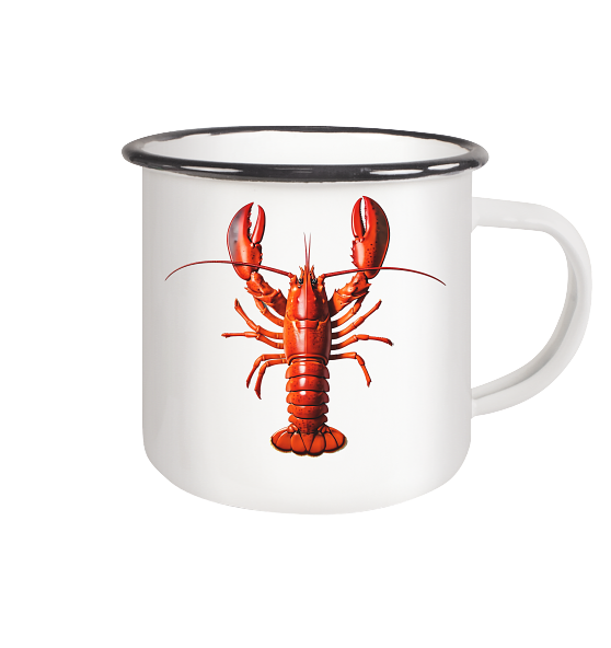 Roter Hummer - Emaille Becher