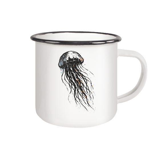 Street Art Qualle - Emaille Becher