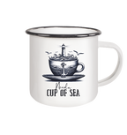 Need a cup of sea - Emaille Becher in White - Studio Ansicht - Kiebitzdelle