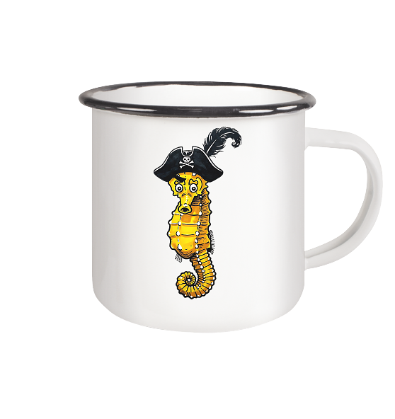 Seepferdchen Seeräuber Pirat - Emaille Becher - Kiebitzdelle