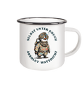 Wattdicht Pinguin Taucher mit lustigem Spruch - Emaille Becher - Kiebitzdelle