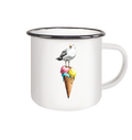 Eisdieb Freche Möwe mit Eiscreme - Emaille Becher - Kiebitzdelle