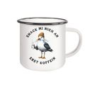 Snack mi nich an erst Koffein Möwe Spruch - Emaille Becher - Kiebitzdelle
