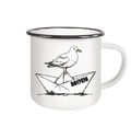 Papierschiff Möwe Moin - Emaille Becher - Kiebitzdelle