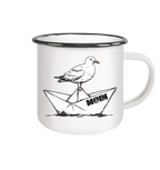 Papierschiff Möwe Moin - Emaille Becher - Kiebitzdelle