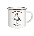 Mein Anker am Morgen Kaffee Möwe - Emaille Becher - Kiebitzdelle