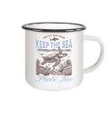 Keep the Sea Plastic Free Umweltschutz Spruch - Emaille Becher - Kiebitzdelle