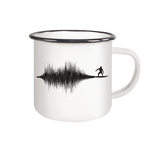 Soundwave Schallewelle Surfer Equilizer - Emaille Becher - Kiebitzdelle