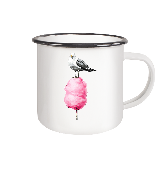 Möwe auf Zuckerwatte - Emaille Becher - Kiebitzdelle