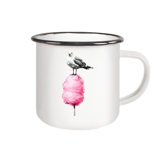 Möwe auf Zuckerwatte - Emaille Becher - Kiebitzdelle