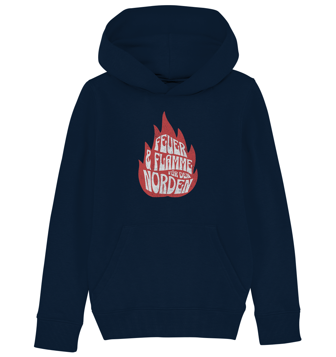 Feuer und Flamme für den Norden - Kinder Bio Hoodie - Kiebitzdelle