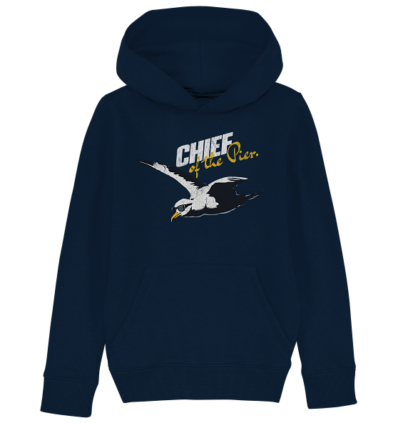 Chief of the Pier Chef Möwe mit Sonnenbrille - Kinder Bio Hoodie - Kiebitzdelle
