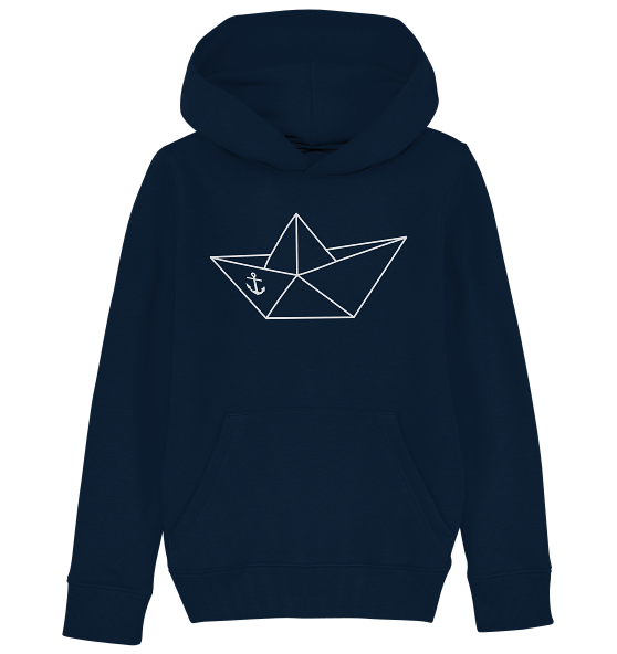 Papierschiff Papierboot Origami - Kinder Bio Hoodie - Kiebitzdelle
