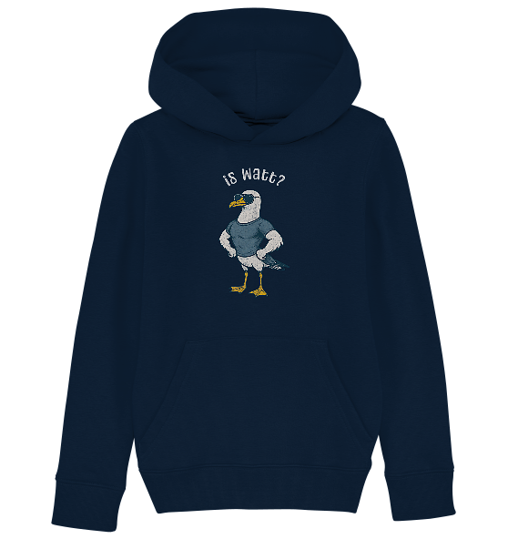 Is Watt Starke Möwe mit lustigem Spruch - Kinder Bio Hoodie - Kiebitzdelle