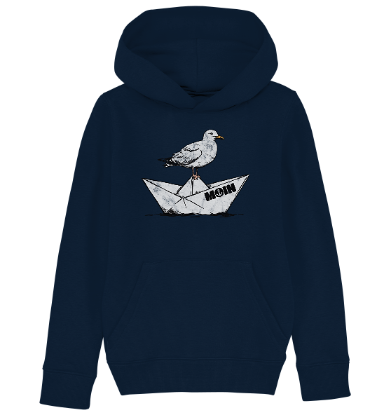 Papierschiff Möwe Moin - Kinder Bio Hoodie - Kiebitzdelle