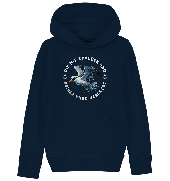 Gib mir Krabben und keiner wird verletzt - Kinder Bio Hoodie - Kiebitzdelle
